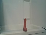 Toy in Mamas bathroom during christmas