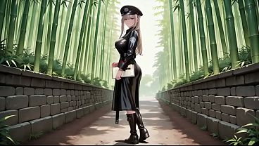 Bamboo Grove Secrets! Blonde Valkyrie'_s Undressing Moment, that high-slit black uniform is insane!