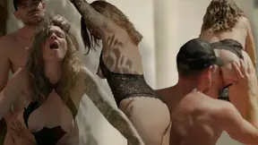 French milf fucks with young man in her garden