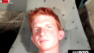 Ginger boy jerking off his pink dick