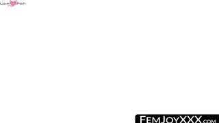 FemJoyXXX.com - Brunette Sade Mare performs shaved pussy teasing intensely