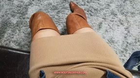 Jane Domino Leg Crossing in Cowgirl Thigh High Leather Boots POV