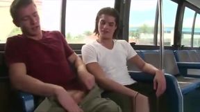 Pretty boy blows gay guy on public bus