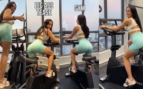 Brunette Big Ass Tease in Gym