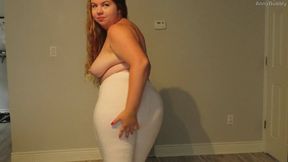 Wetting in White Leggings