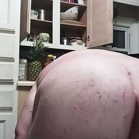 Bbw male house work thong