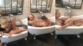 behind the scenes licking pussy & fucking in the tub