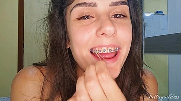 Braces and Blowjob Fantasy - Sucking You with My Elastics On