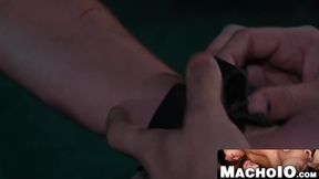MachoIO.com - Twink released from bondage to bareback for facial cumshot