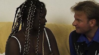 Submissive blonde tied up to suck a BBC and get doggy styled