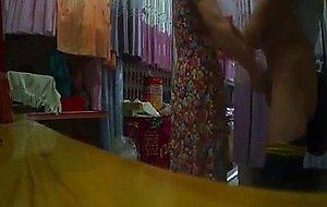 Reluctant hj in the curtain shop