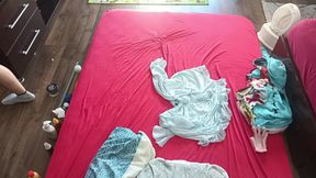 Oral sex with amateur wife, hairy pussy, big ass. Sensual massage of a hot couple with oil on the body.