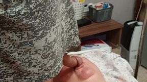 Neighbor gets a mouthful of cum after I jerk off my dick