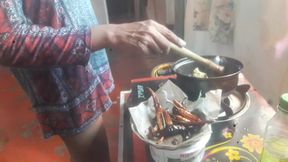 Fucking the housemaid while she is cooking