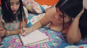 Brunette and Hot Blonde Eat Pussies and Cum Together in Bed