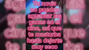 Your girlfriend can't hold back the urge at the movies, so she jerks you off until she's very dry