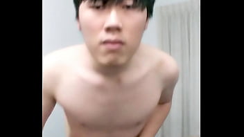 Cute asian twink jerking off