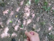 Nude boy - walk in the forest and  electro stimulation