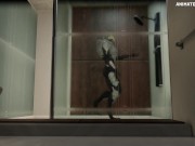 Male Turian Shower Muscle Hyper Dick Growth Animation