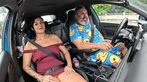 Petite Caah gets her tiny tanned butt fucked on the beach
