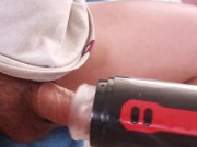 First time trying an automatic fleshlight edging and cumming