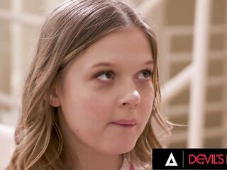 DEVILS FILM - Concupiscent 18yo Coco Lovelock Squirts During Hawt Sex With Stepbrother