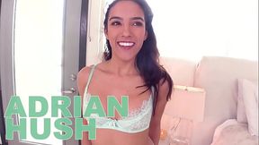 ADRIAN HUSH Cute 5'_ 90lb Petite Cutie Huge Cock POV Blowjob and Cum Swallow
