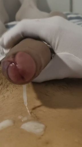 Sissy Jerking Off And Cumming a Huge Load Of Cum Wearing Mommys White Panties   Clip 1
