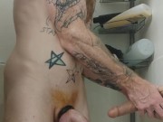 redhead ginger dildo ride in shower