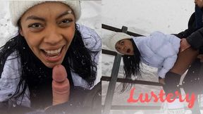 Snowy Amateur Fuck Session with Black Latina Babe