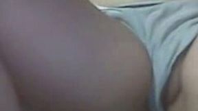 Poking my lazy BBW wife's tight hairy pussy missionary style