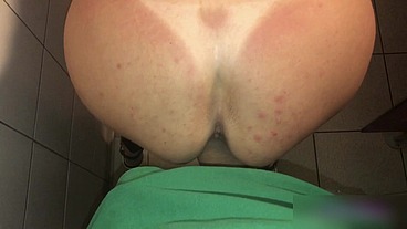 Risky outdoor BJ in a French campsite shared bathroom - My Wife Luna