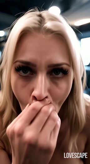 Hot Gym Blonde Gives sloppy Blowjob To Her Trainer (AI gen)