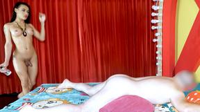 ”Huge dick Laos femboy teen fucks guy assfucking after giving a massage”