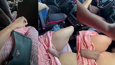 naughty uber car driver jerked me off until I came. We came together!