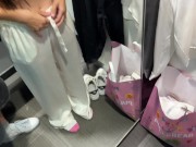 Risky sex - Hard FaceFuck 24yo Beauty in Mass Market Fitting Room - Eye Rolling Oral Creampie