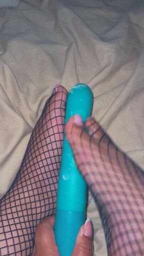 Creamy dildo wank