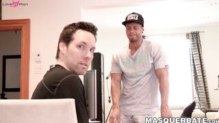 Brawny Brad shows us how he wanks his large cock when bored