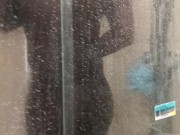 While I take a shower to fuck, look at my big black ass