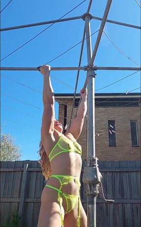 Nude Hanging Out the Washing, but I Forgot the Washing