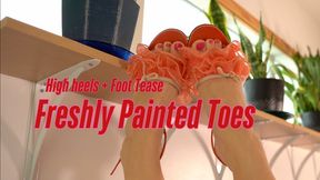 Freshly Painted Toes High Heel Tease