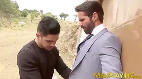 Outside Fucking With A Dude Wearing A Classy Suit And Tie