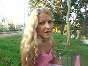 Outdoor blowjob with honey