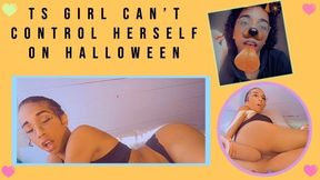 Ts Girl Cant Control Herself On Halloween - 4k