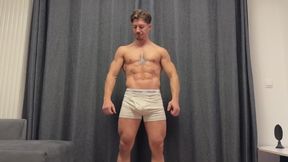 POV: Hunk flexes, licks and kisses his juicy biceps then fucks you with his huge cock