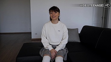 lovely 18 year french Chipie does another video casting