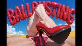 BALLBUSTING - Tied to Chair With Legs Spread and Light Kicks Building to Sharp Ones on Balls While Stroking You Then Crushing Your Nuts While You Cum, (Erotic Audio)