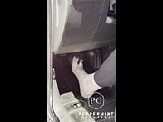 7'3" Tall Amazons Goddess with Size 14 Mens / 16 Womens Feet (EU 49) Pedal Pumping in Jeep