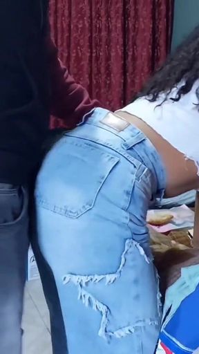 Thrilling moment from &quot;Doggy style sex in clothes, rubbing the ass, dry sex&quot;