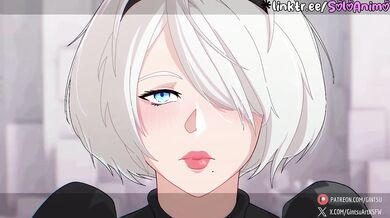 2B gets a private lesson in animated hentai freakout
